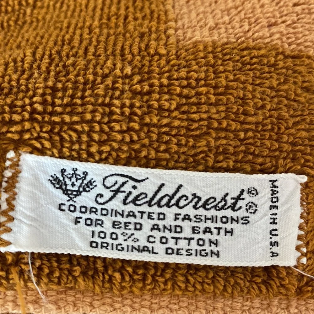 Fieldcrest Vintage Golden Set 2 Bath Towel 2 Wash Cloth 100% Cotton Made In USA